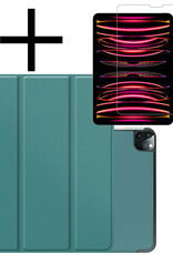 NoXx NoXx iPad Pro 11 inch (2022) Hoesje Met Screenprotector - Donkergroen