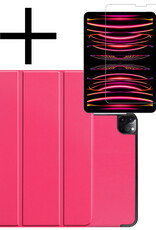 NoXx NoXx iPad Pro 11 inch (2022) Hoesje Met Screenprotector - Donkerroze