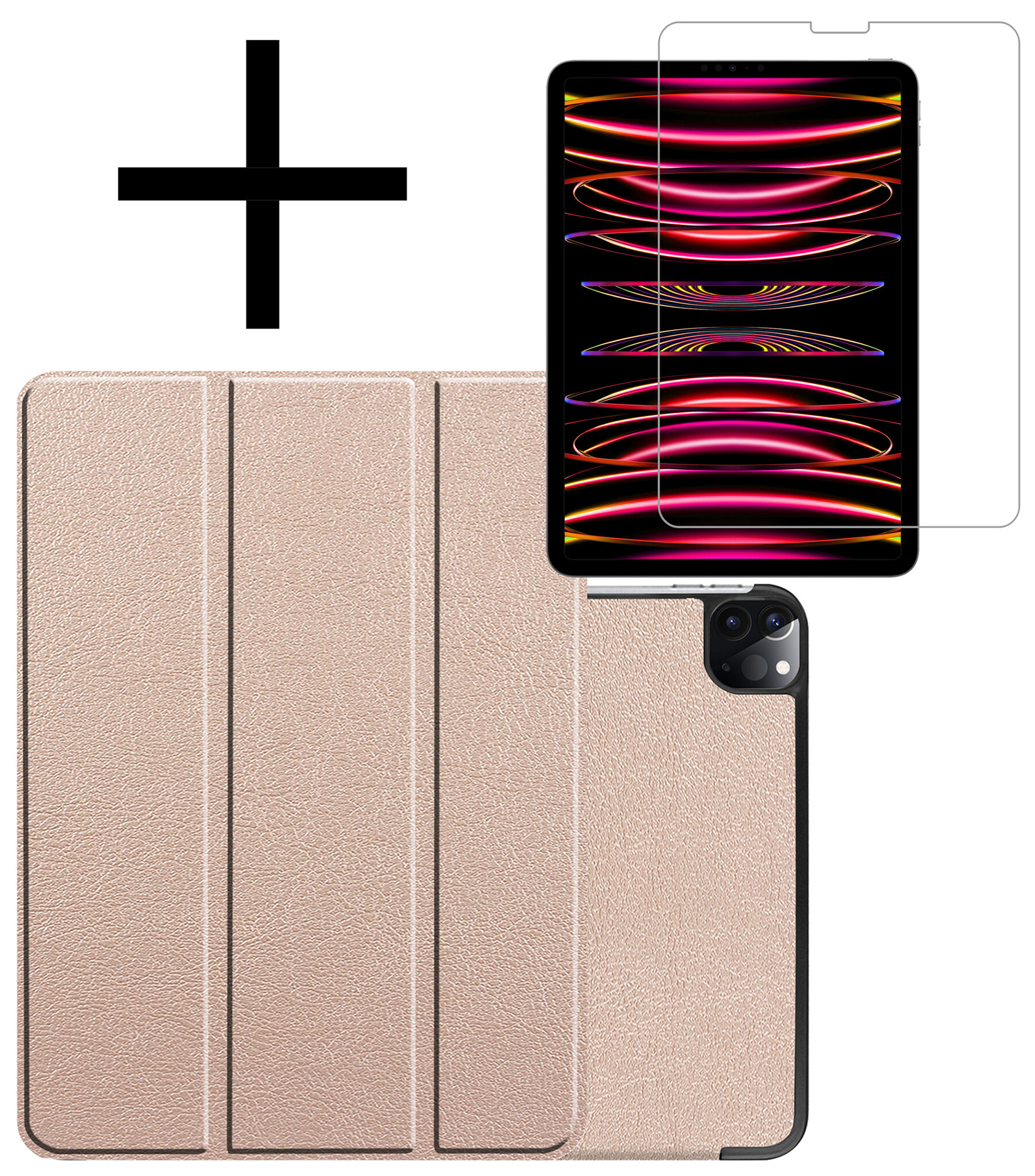 NoXx NoXx iPad Pro 11 inch (2022) Hoesje Met Screenprotector - Goud