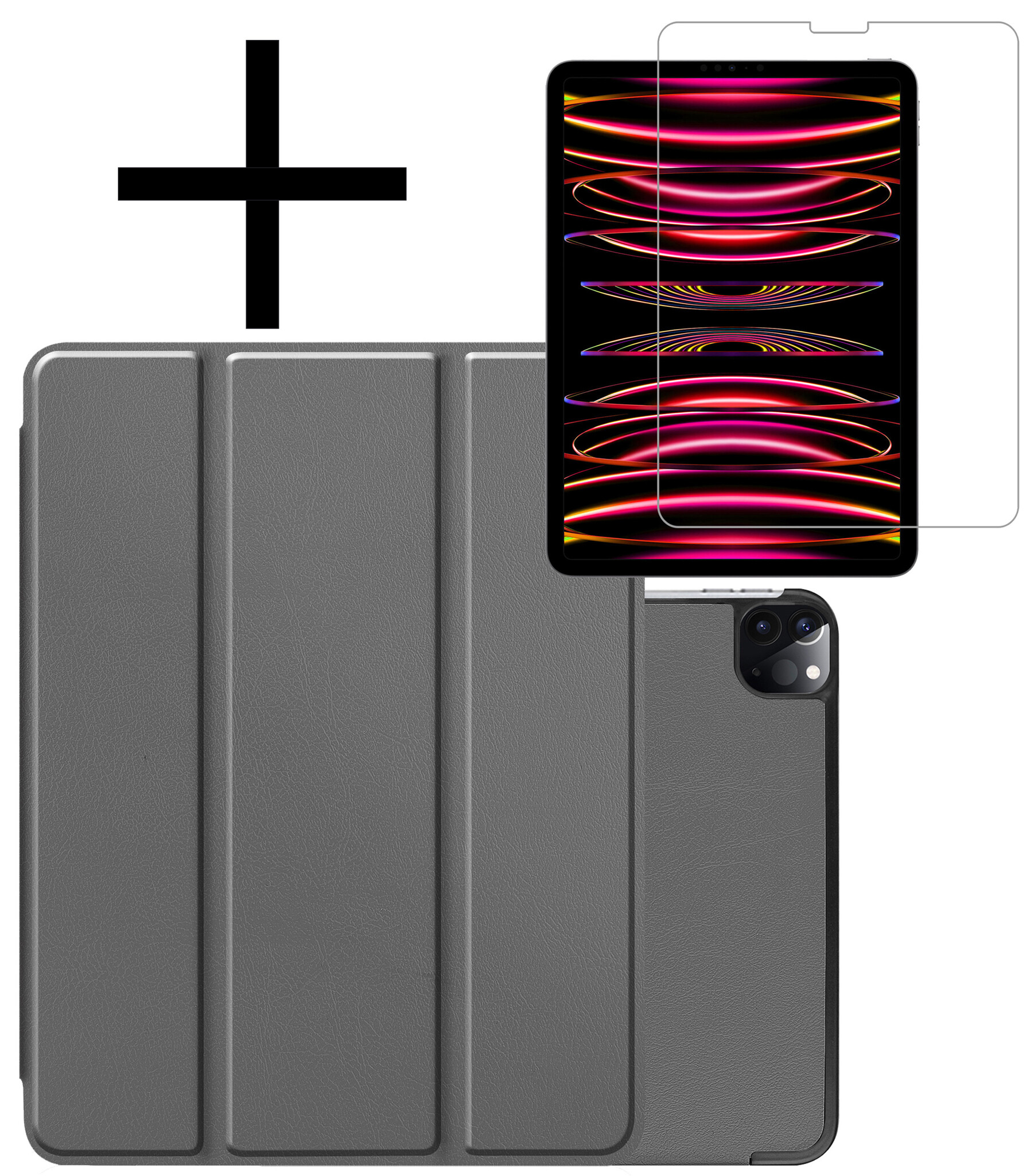 NoXx NoXx iPad Pro 11 inch (2022) Hoesje Met Screenprotector - Grijs