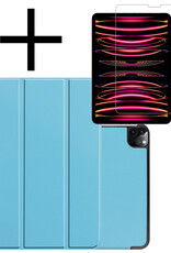 NoXx NoXx iPad Pro 11 inch (2022) Hoesje Met Screenprotector - Lichtblauw