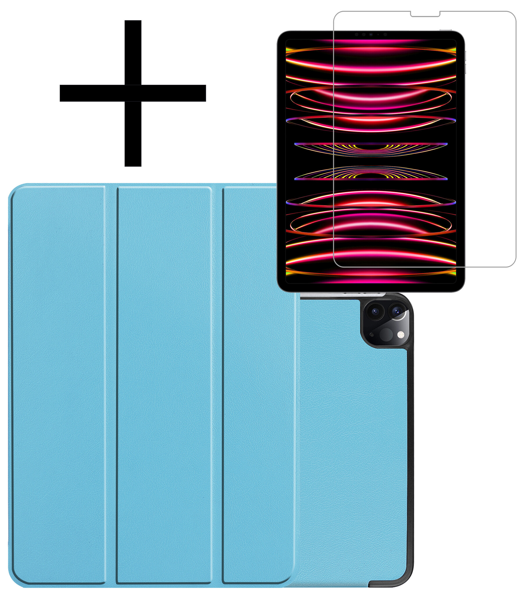 NoXx NoXx iPad Pro 11 inch (2022) Hoesje Met Screenprotector - Lichtblauw