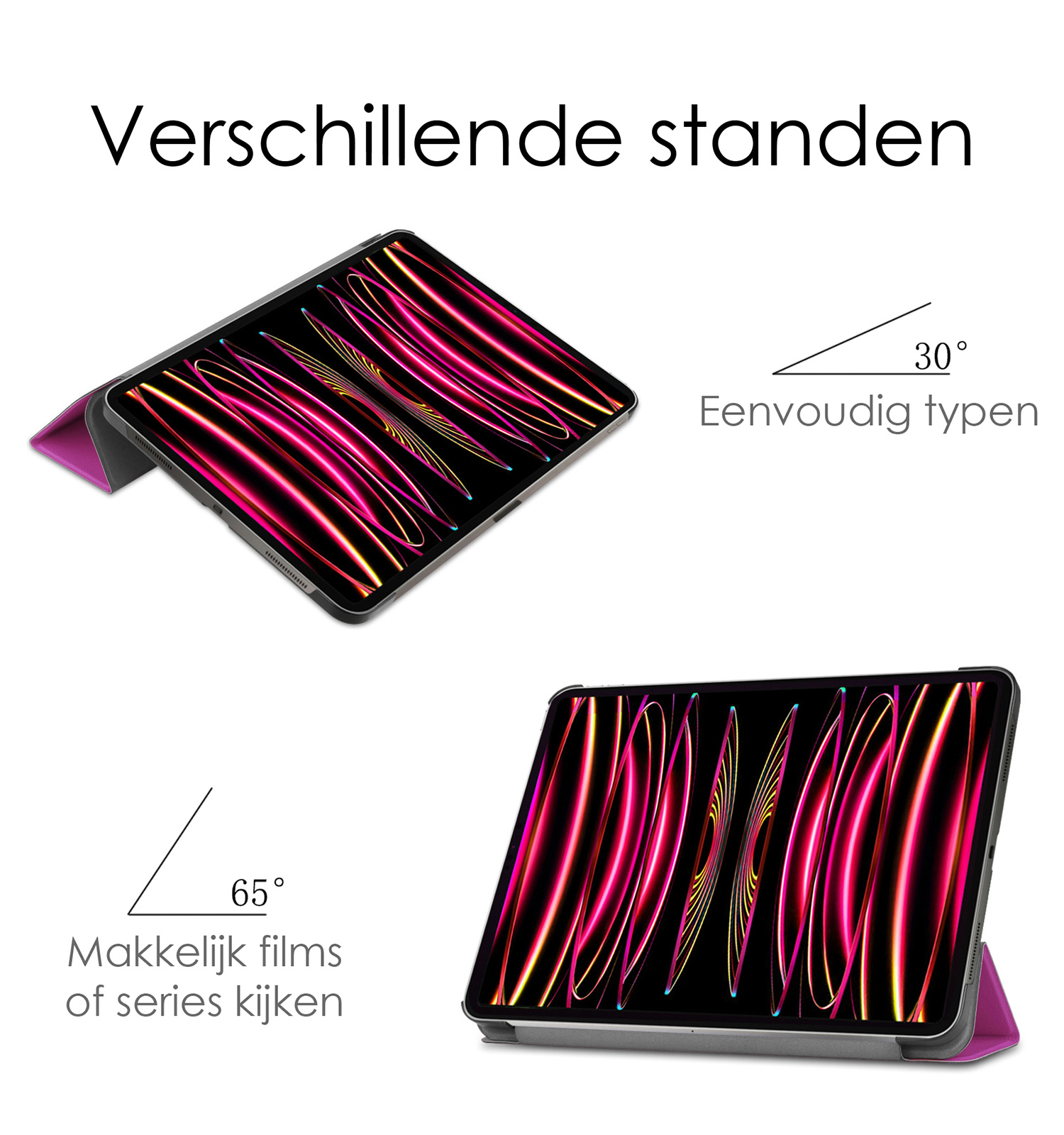 NoXx NoXx iPad Pro 11 inch (2022) Hoesje Met Screenprotector - Paars