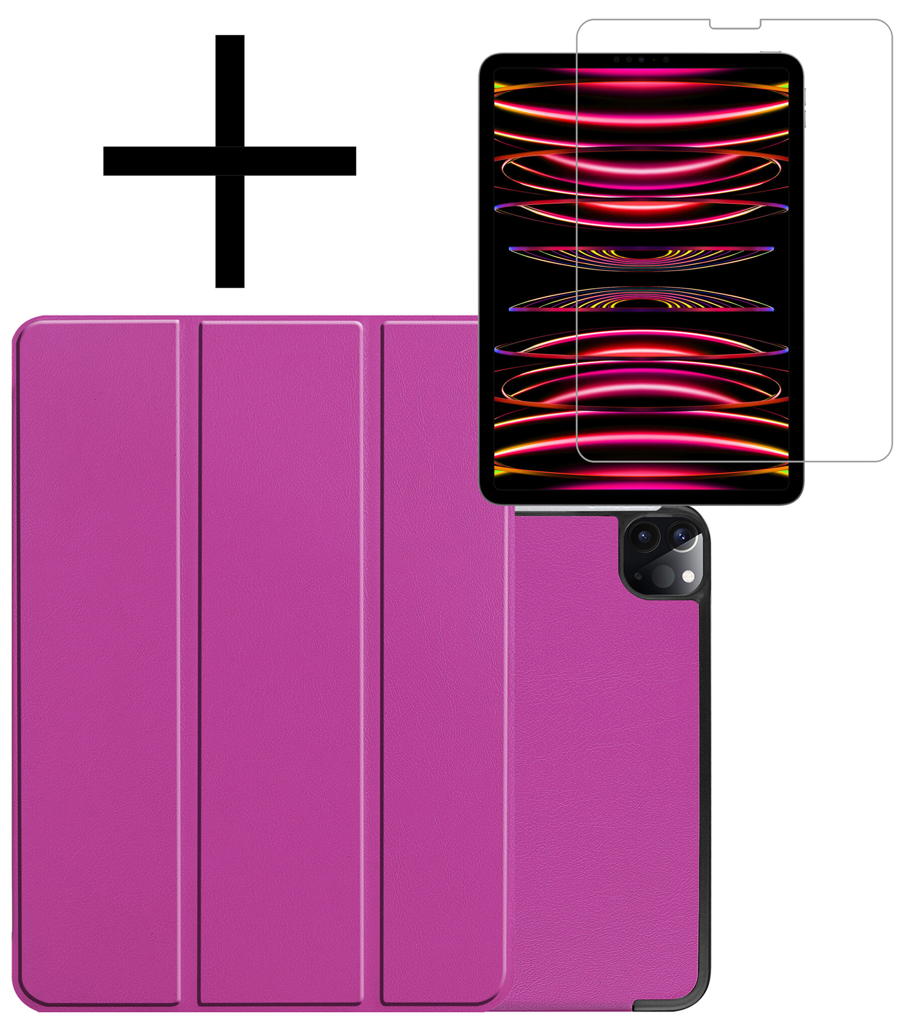 NoXx NoXx iPad Pro 11 inch (2022) Hoesje Met Screenprotector - Paars