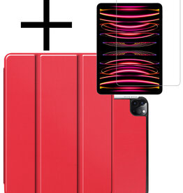 NoXx NoXx iPad Pro 11 inch (2022) Hoesje Met Screenprotector - Rood
