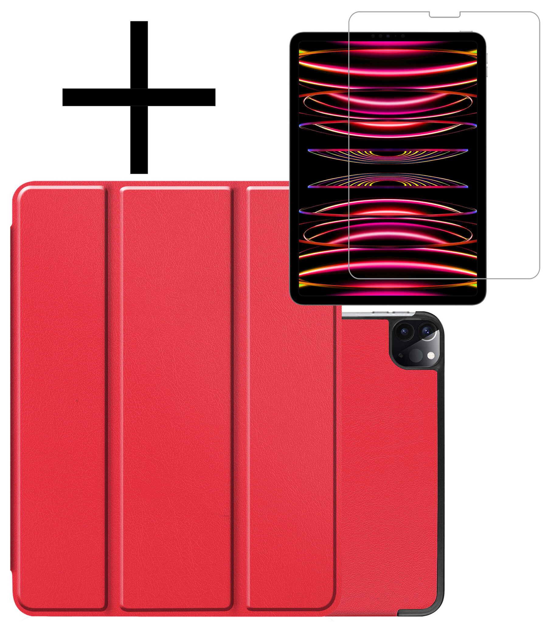 NoXx NoXx iPad Pro 11 inch (2022) Hoesje Met Screenprotector - Rood