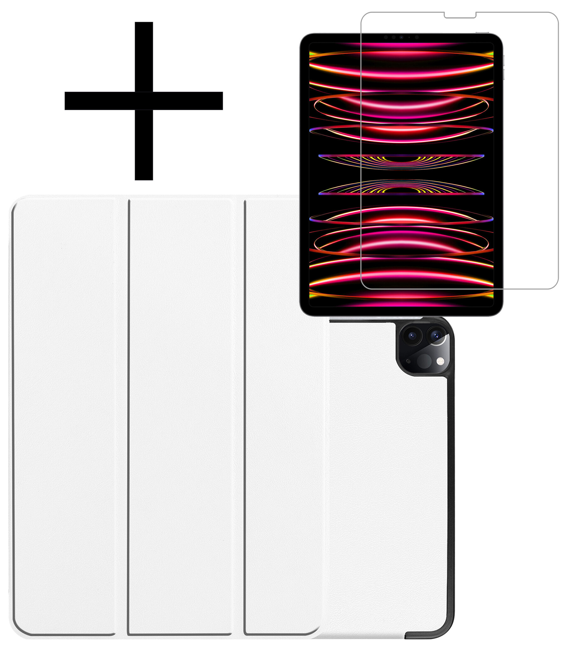 NoXx NoXx iPad Pro 11 inch (2022) Hoesje Met Screenprotector - Wit