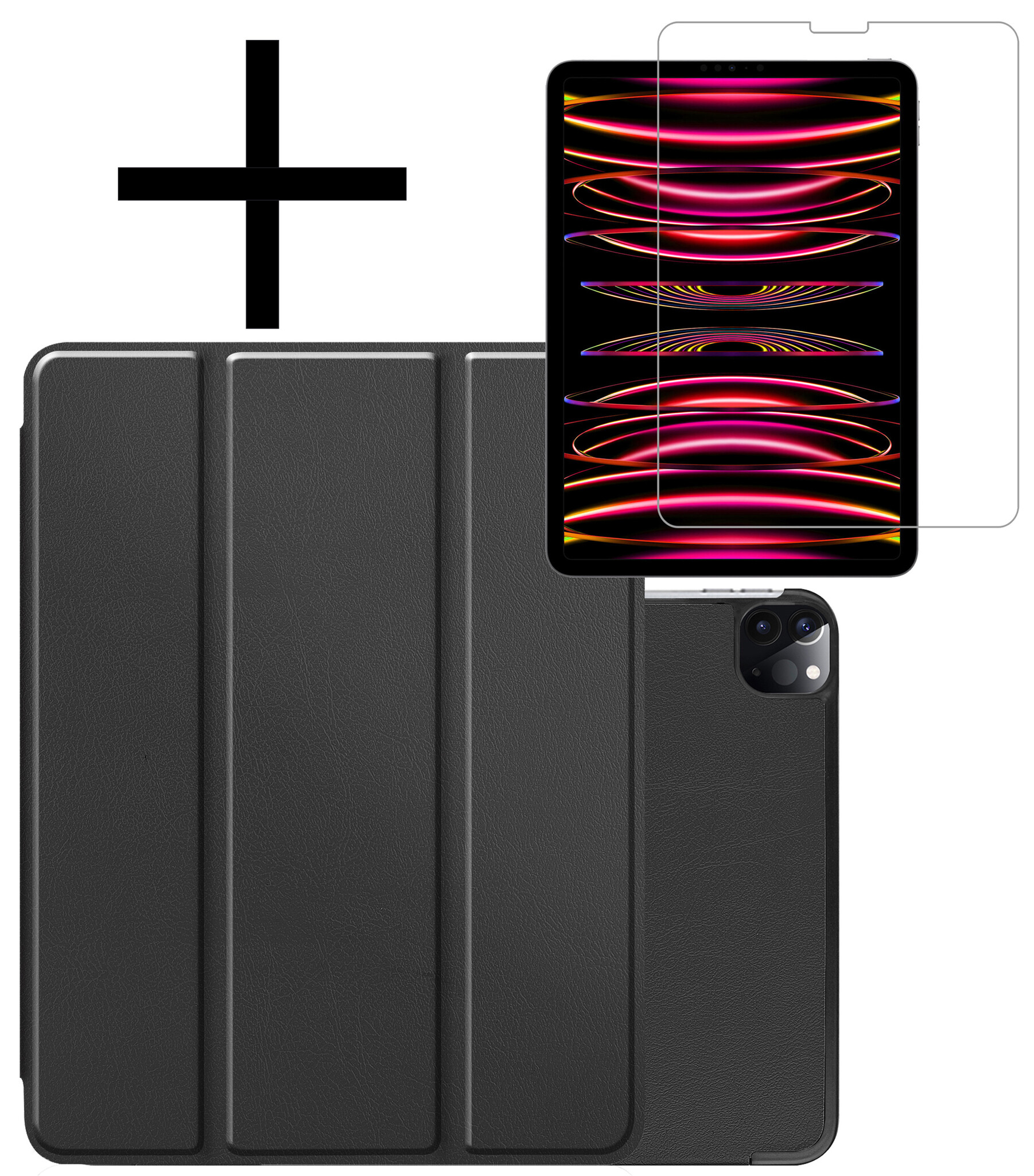 NoXx NoXx iPad Pro 11 inch (2022) Hoesje Met Screenprotector - Zwart