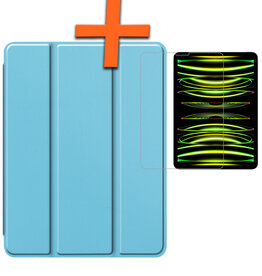 Nomfy Nomfy iPad Pro 11 inch (2021) Hoesje Met Apple Pencilhouder En Screenprotector - Lichtblauw