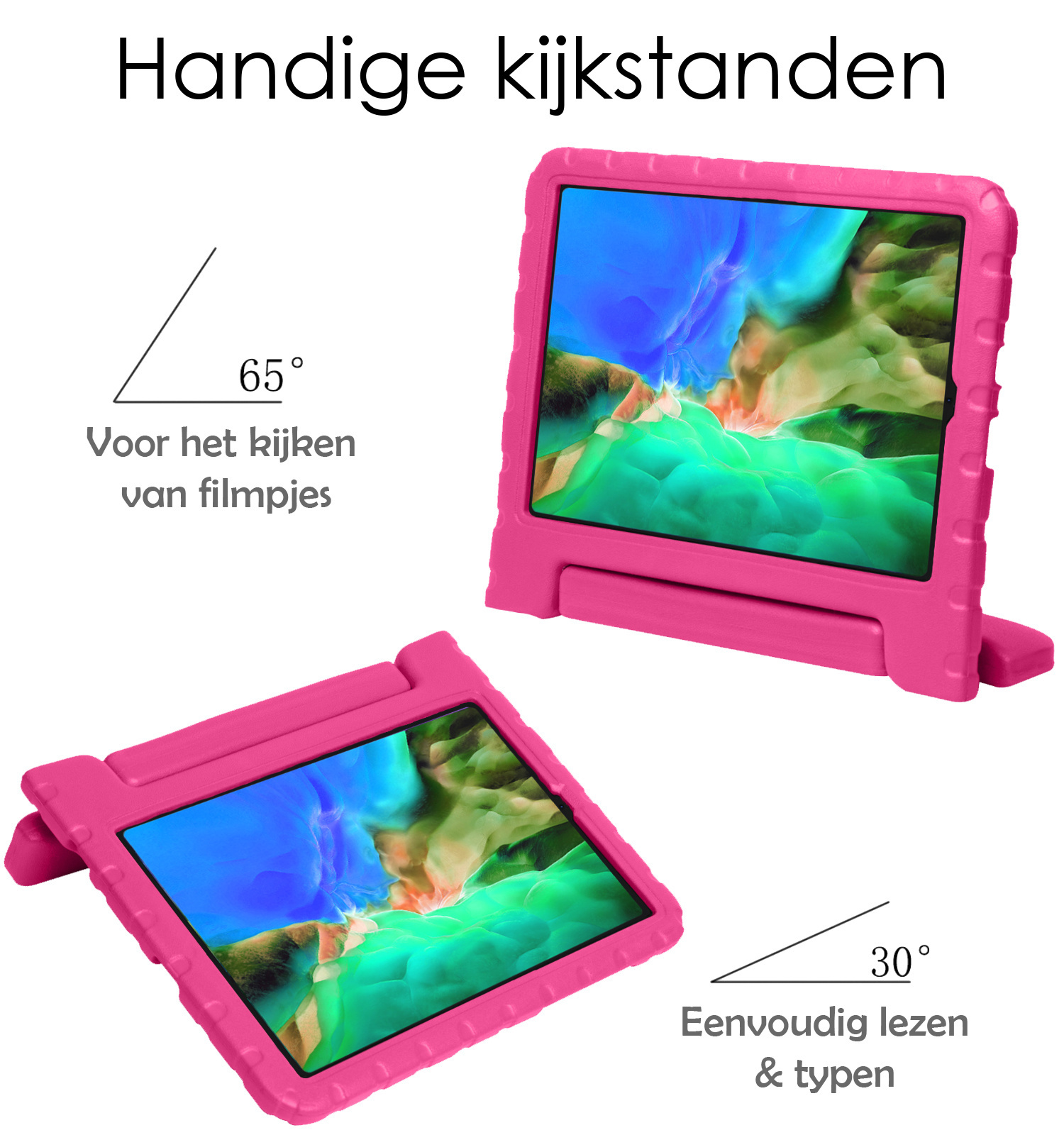 NoXx NoXx iPad Pro 11 inch (2021) Kinderhoes Met Screenprotector - Roze