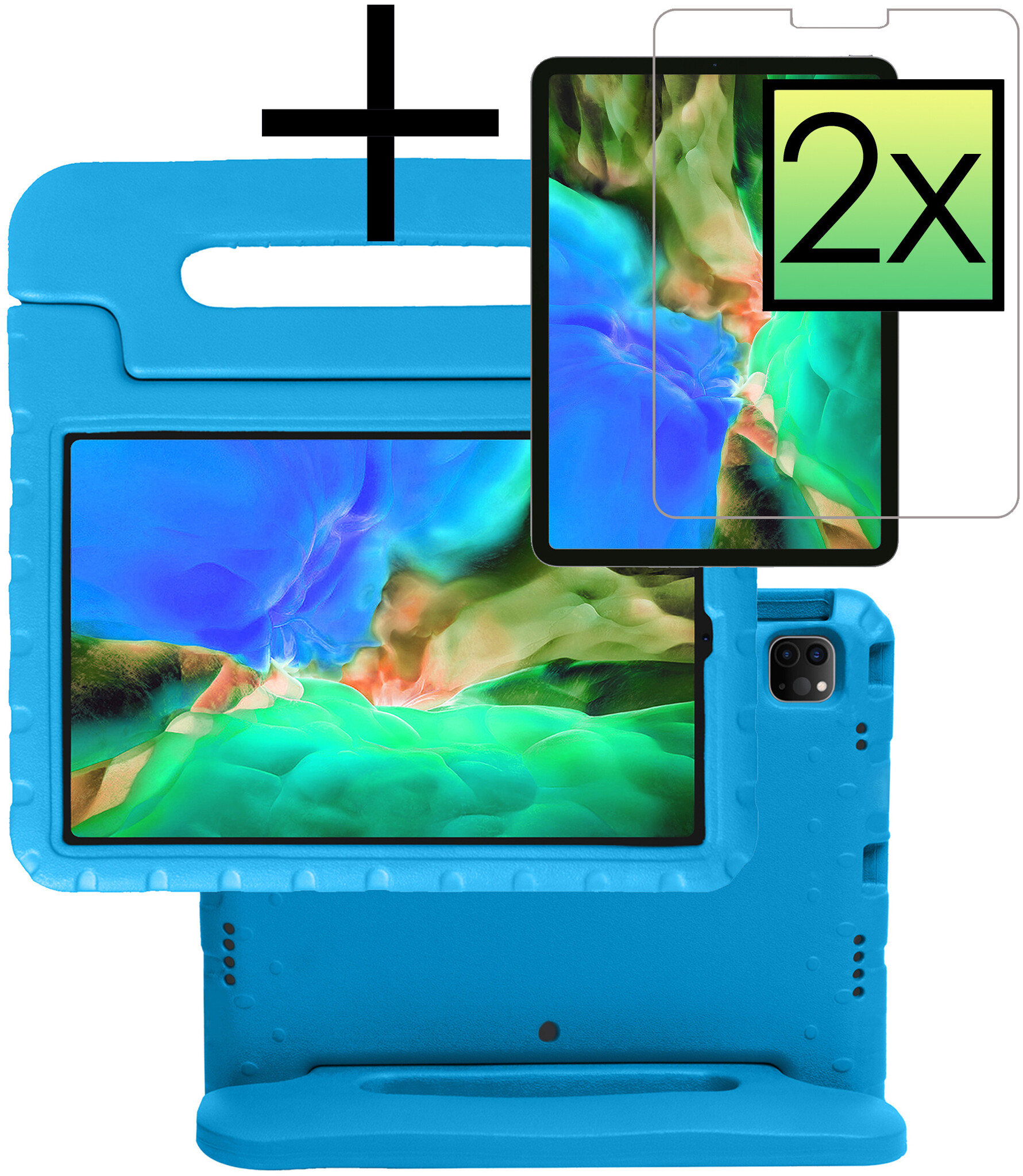 NoXx NoXx iPad Pro 11 inch (2020) Kinderhoes Met 2x Screenprotector - Lichtblauw