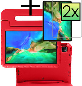 NoXx NoXx iPad Pro 11 inch (2020) Kinderhoes Met 2x Screenprotector - Rood