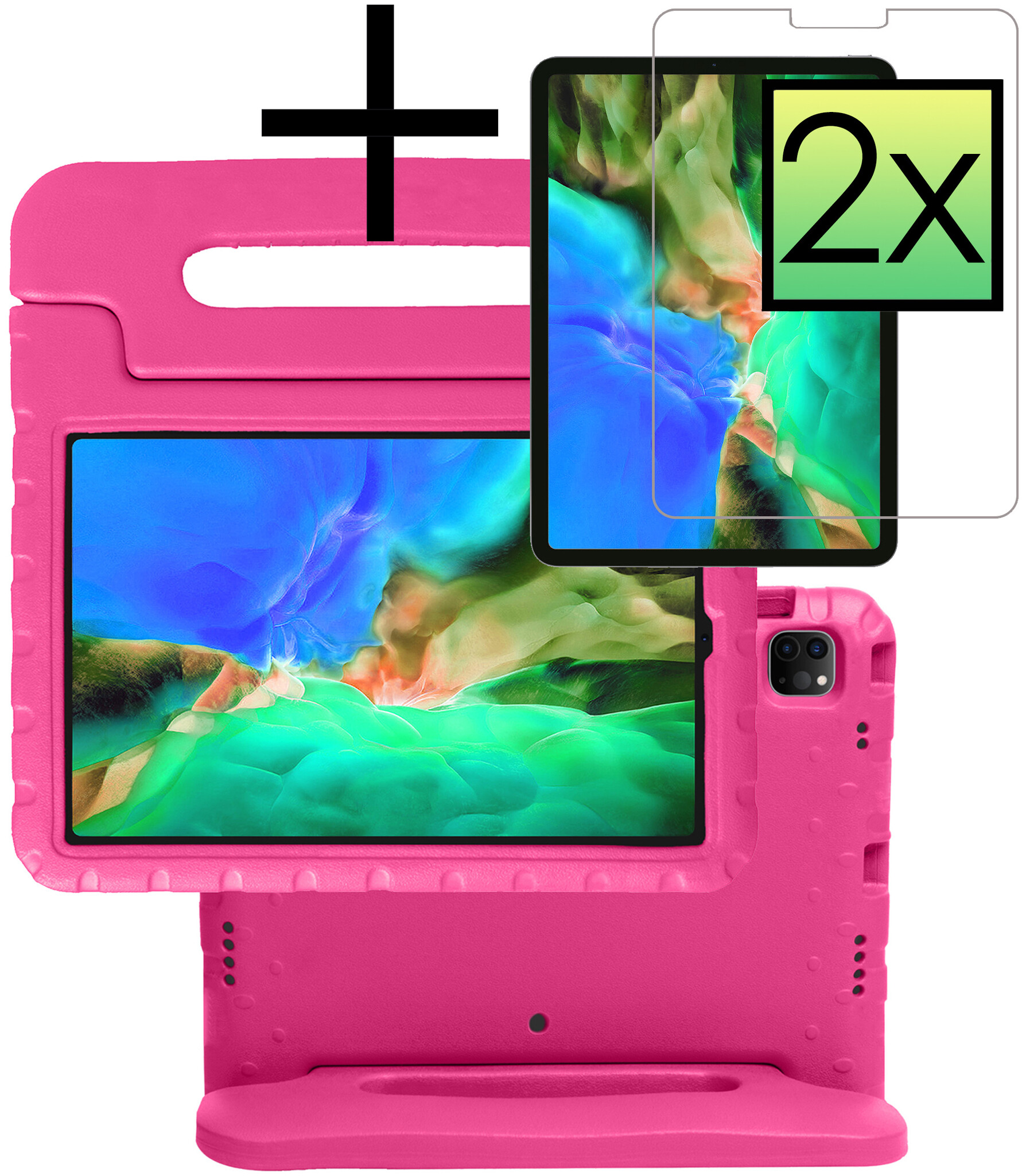 NoXx NoXx iPad Pro 11 inch (2020) Kinderhoes Met 2x Screenprotector - Roze