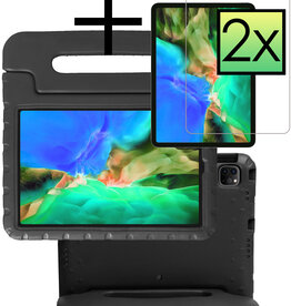 NoXx NoXx iPad Pro 11 inch (2020) Kinderhoes Met 2x Screenprotector - Zwart