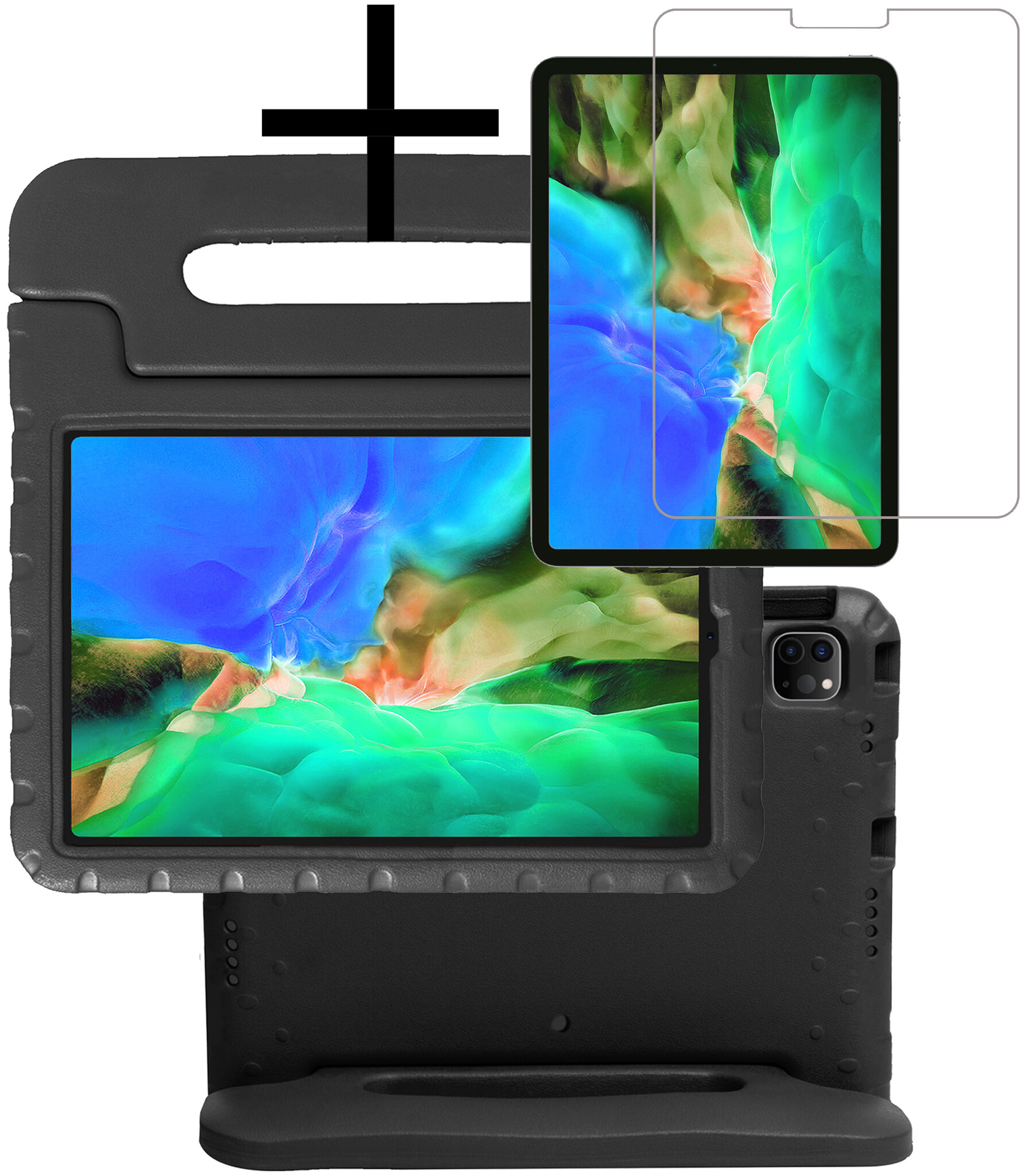 NoXx NoXx iPad Pro 11 inch (2021) Kinderhoes Met Screenprotector - Zwart