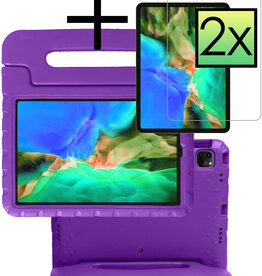 NoXx NoXx iPad Pro 11 inch (2022) Kinderhoes Met 2x Screenprotector - Paars