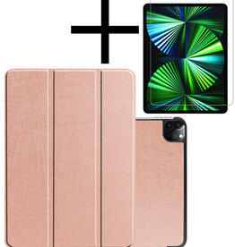 NoXx NoXx iPad Pro 11 inch (2021) Hoesje Met Apple Pencilhouder En Screenprotector - Rose Goud