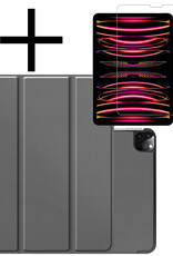 NoXx NoXx iPad Pro 12.9 inch (2022) Hoesje Met Screenprotector - Grijs