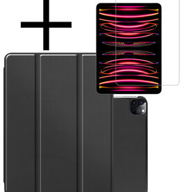 NoXx NoXx iPad Pro 12.9 inch (2022) Hoesje Met Screenprotector - Zwart