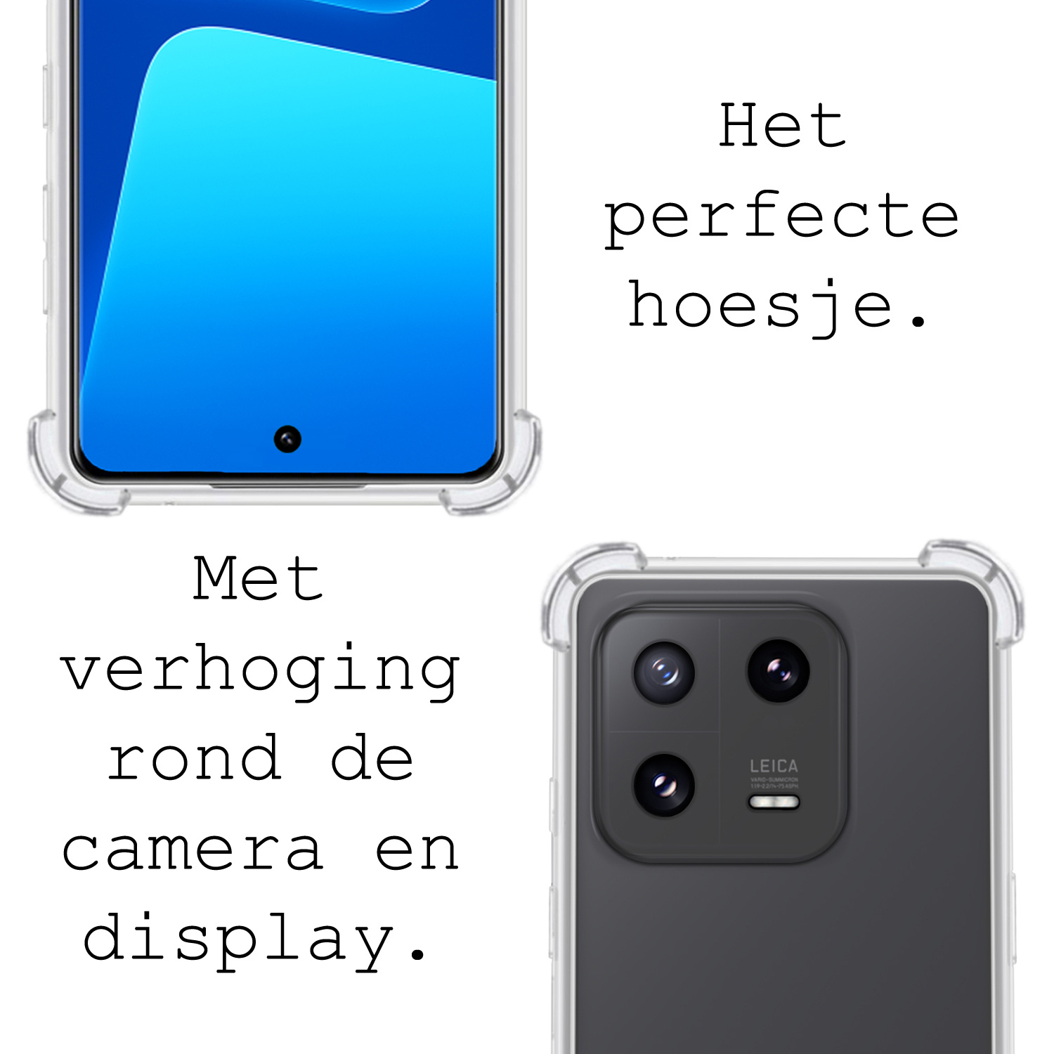 BASEY. Hoes Geschikt voor Xiaomi 13 Hoesje Shock Proof Case Hoes Siliconen - Hoesje Geschikt voor Xiaomi 13 Hoes Cover Shockproof - Transparant