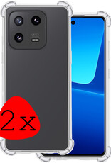 BASEY. Hoes Geschikt voor Xiaomi 13 Hoesje Shock Proof Case Hoes Siliconen - Hoesje Geschikt voor Xiaomi 13 Hoes Cover Shockproof - Transparant - 2 Stuks