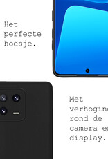 BASEY. Hoes Geschikt voor Xiaomi 13 Hoesje Siliconen Back Cover Case - Hoesje Geschikt voor Xiaomi 13 Hoes Cover Hoesje - Zwart - 2 Stuks