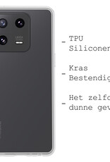 BASEY. Hoes Geschikt voor Xiaomi 13 Hoesje Siliconen Back Cover Case Met 2x Screenprotector - Hoesje Geschikt voor Xiaomi 13 Hoes Cover Hoesje - Transparant