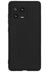 BASEY. Hoes Geschikt voor Xiaomi 13 Hoesje Siliconen Back Cover Case Met 2x Screenprotector - Hoesje Geschikt voor Xiaomi 13 Hoes Cover Hoesje - Zwart
