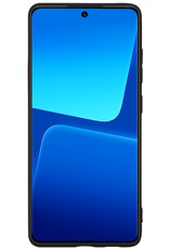 BASEY. Hoes Geschikt voor Xiaomi 13 Hoesje Siliconen Back Cover Case Met 2x Screenprotector - Hoesje Geschikt voor Xiaomi 13 Hoes Cover Hoesje - Zwart