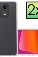 NoXx Hoes Geschikt voor Xiaomi 13 Hoesje Cover Siliconen Back Case Hoes - Transparant - 2x