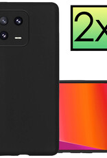 NoXx Hoes Geschikt voor Xiaomi 13 Hoesje Cover Siliconen Back Case Hoes - Zwart - 2x