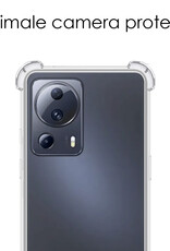 NoXx Hoes Geschikt voor Xiaomi 13 Lite Hoesje Siliconen Cover Shock Proof Back Case Shockproof Hoes - Transparant - 2x