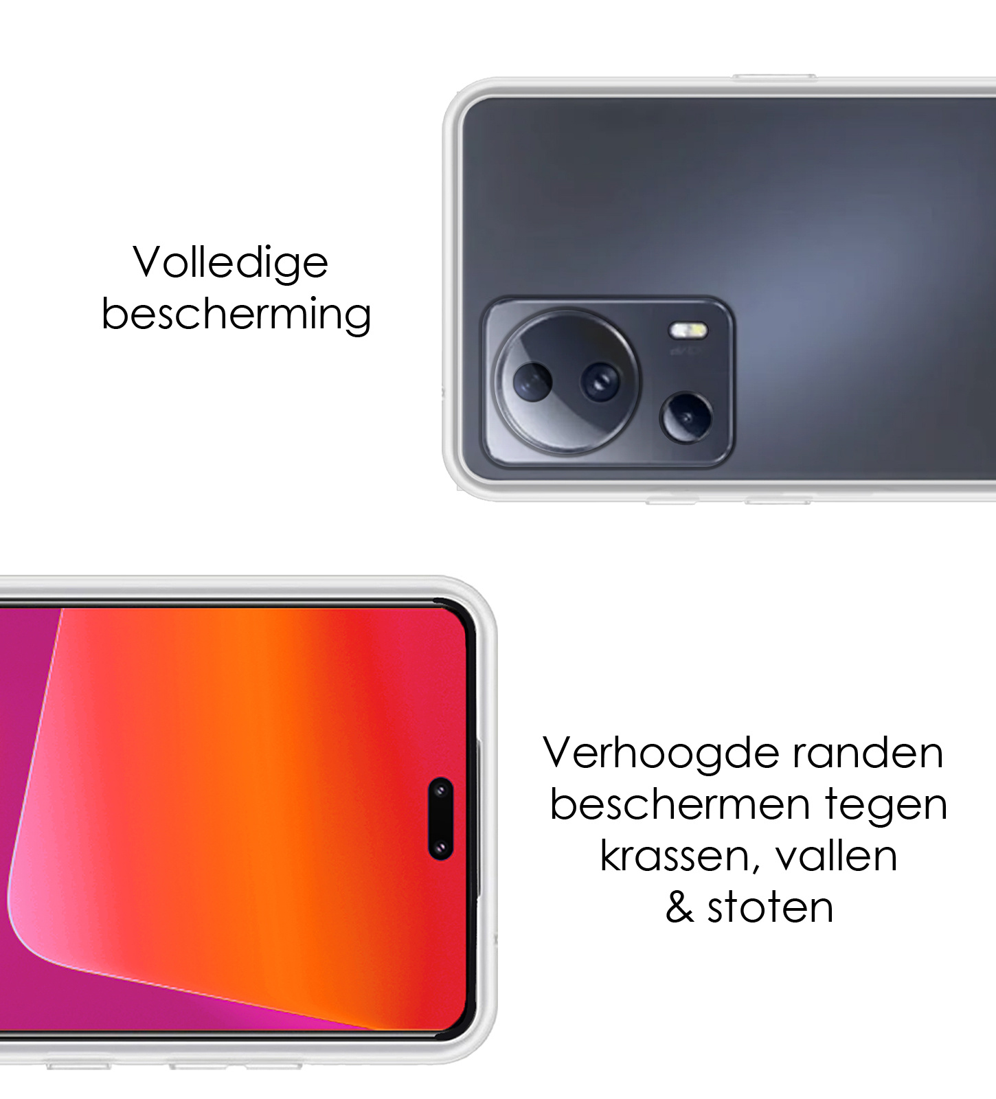 NoXx Hoes Geschikt voor Xiaomi 13 Lite Hoesje Cover Siliconen Back Case Hoes - Transparant