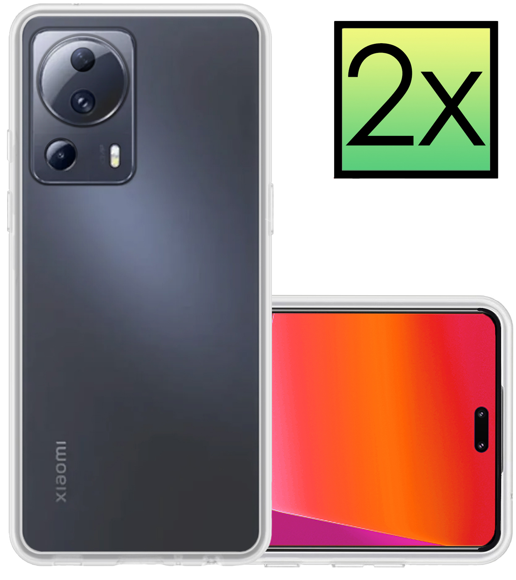 NoXx Hoes Geschikt voor Xiaomi 13 Lite Hoesje Cover Siliconen Back Case Hoes - Transparant - 2x
