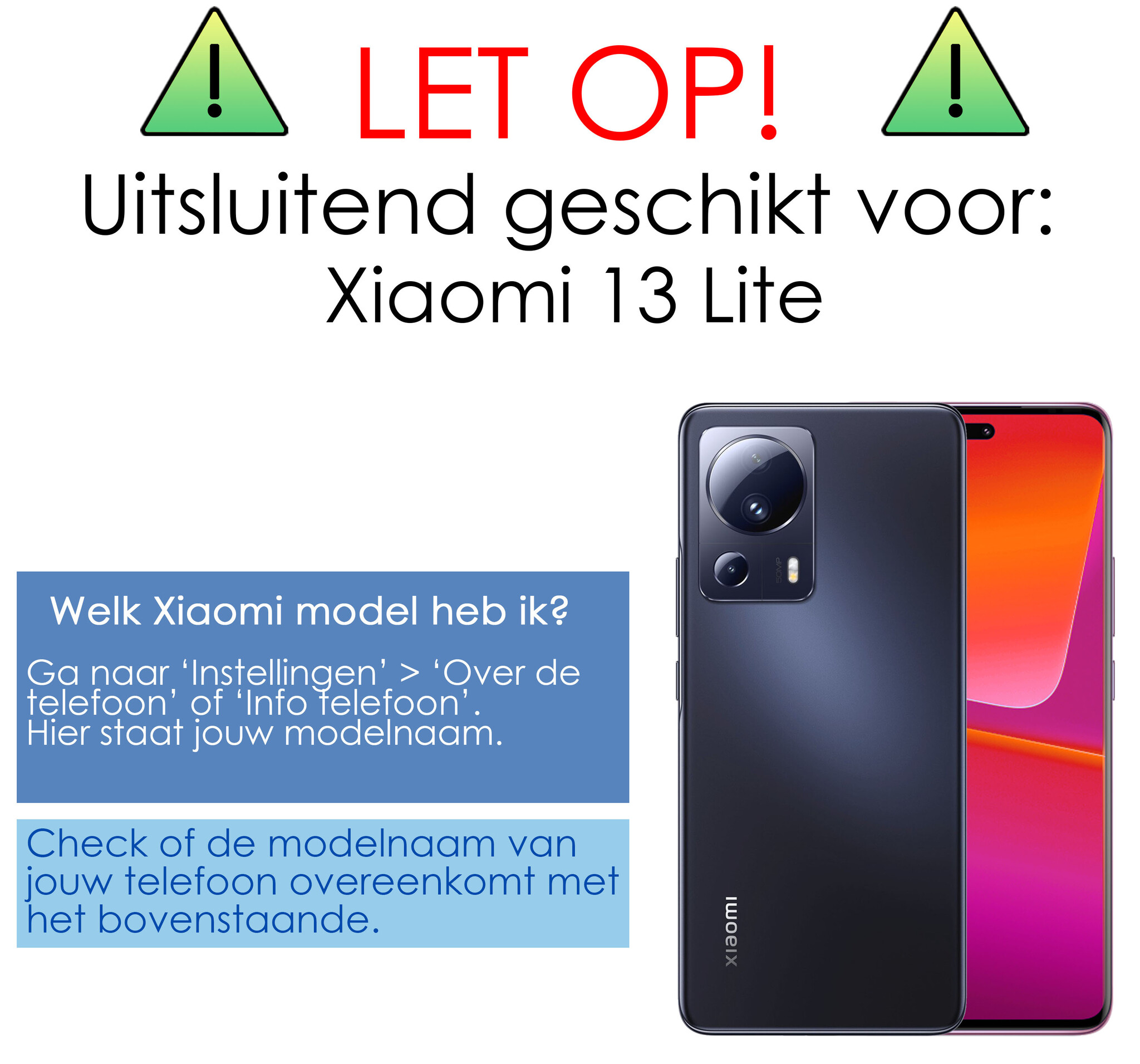 NoXx Hoes Geschikt voor Xiaomi 13 Lite Hoesje Cover Siliconen Back Case Hoes - Zwart