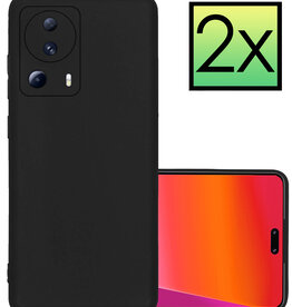 NoXx NoXx Xiaomi 13 Lite Hoesje Siliconen - Zwart - 2 PACK