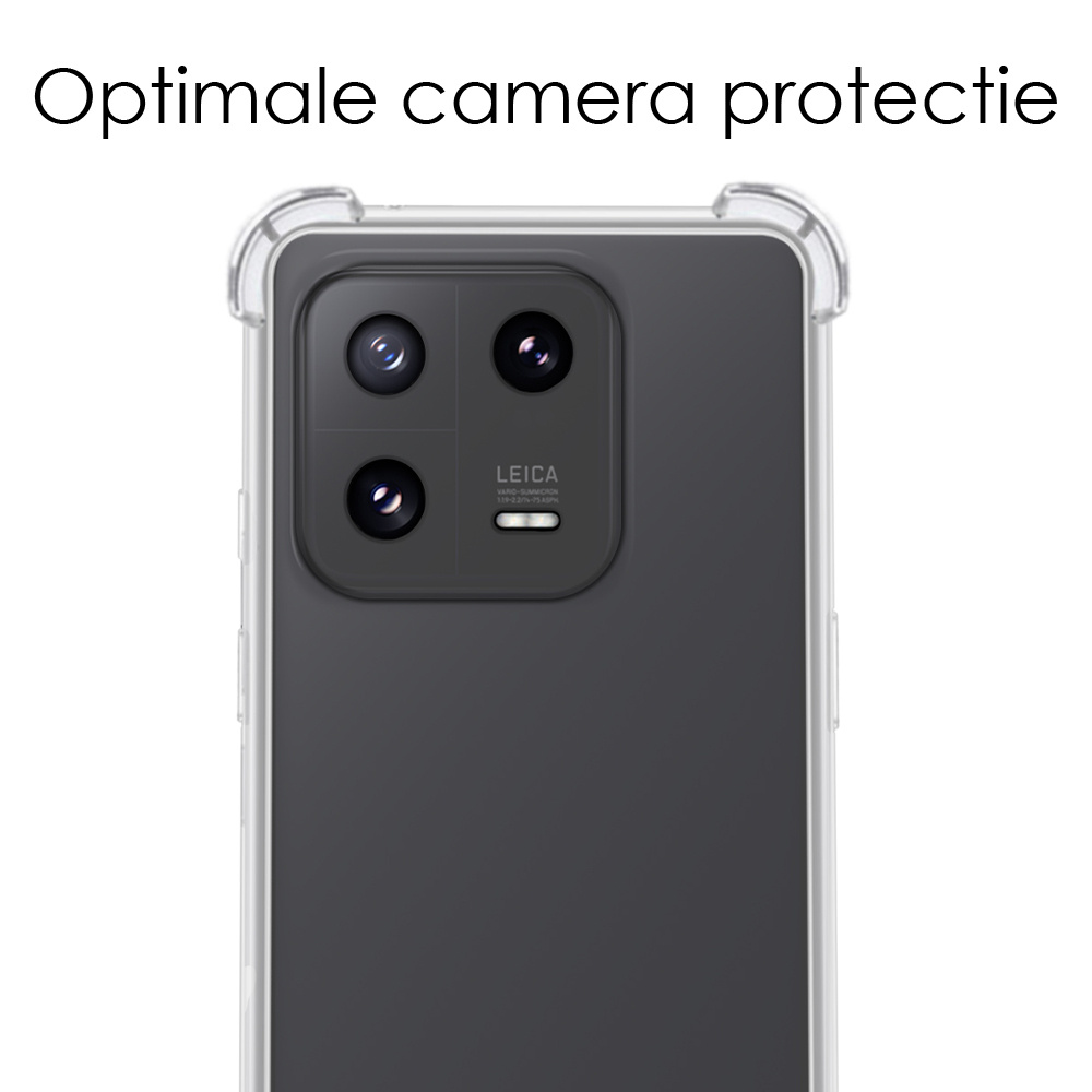 NoXx Hoes Geschikt voor Xiaomi 13 Pro Hoesje Siliconen Cover Shock Proof Back Case Shockproof Hoes - Transparant - 2x