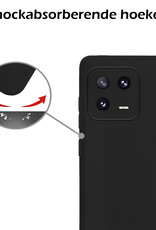Nomfy Hoesje Geschikt voor Xiaomi 13 Pro Hoesje Siliconen Cover Case Met 2x Screenprotector - Hoes Geschikt voor Xiaomi 13 Pro Hoes Back Case - Zwart