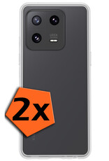 Nomfy Hoesje Geschikt voor Xiaomi 13 Pro Hoesje Siliconen Cover Case - Hoes Geschikt voor Xiaomi 13 Pro Hoes Back Case - 2-PACK - Transparant