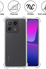 Nomfy Hoesje Geschikt voor Xiaomi 13 Hoesje Shock Proof Cover Case Shockproof Met 2x Screenprotector - Hoes Geschikt voor Xiaomi 13 Hoes Siliconen Back Case - Transparant