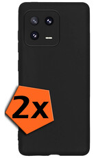 Nomfy Hoesje Geschikt voor Xiaomi 13 Hoesje Siliconen Cover Case - Hoes Geschikt voor Xiaomi 13 Hoes Back Case - 2-PACK - Zwart