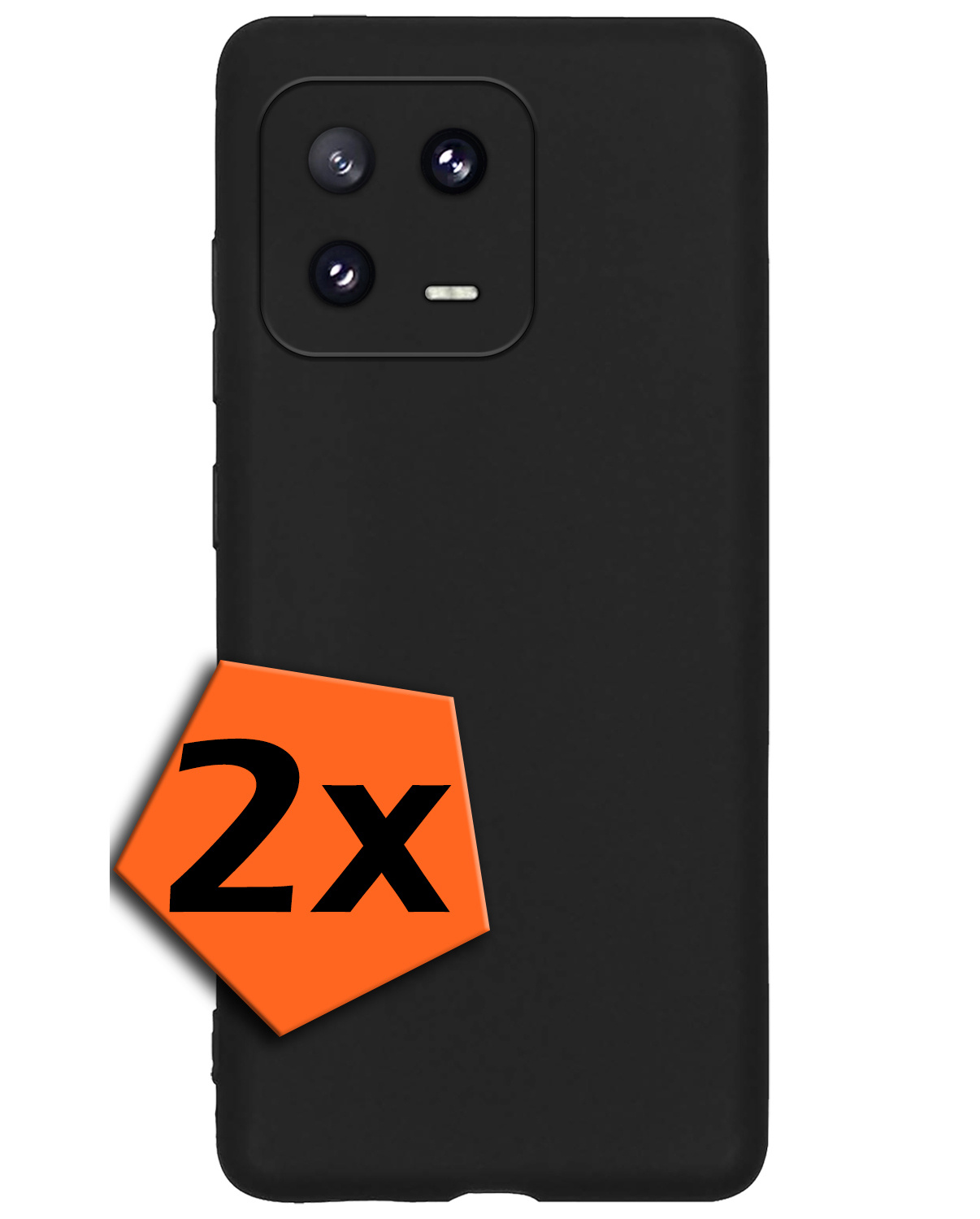 Nomfy Hoesje Geschikt voor Xiaomi 13 Hoesje Siliconen Cover Case - Hoes Geschikt voor Xiaomi 13 Hoes Back Case - 2-PACK - Zwart