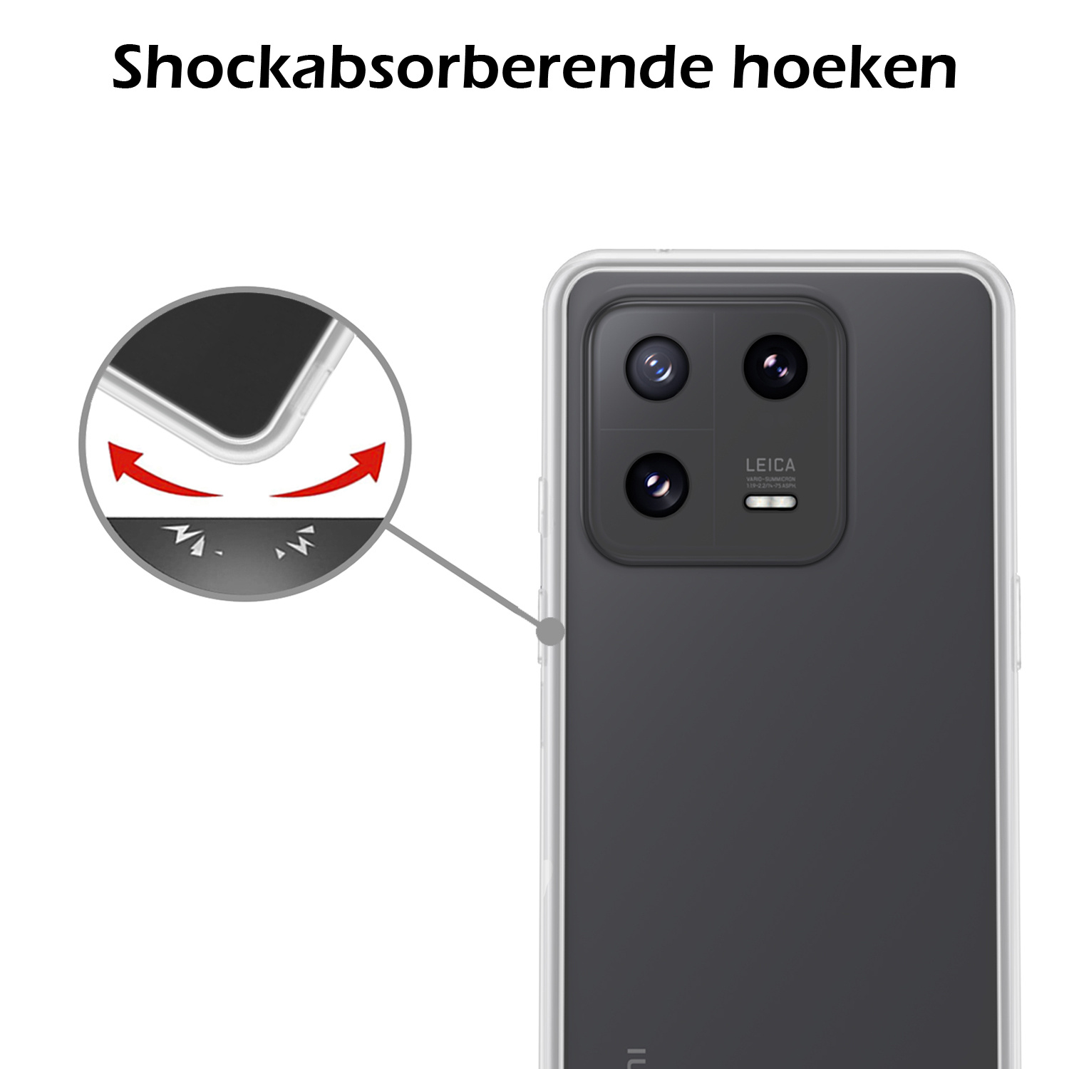 Nomfy Hoesje Geschikt voor Xiaomi 13 Hoesje Siliconen Cover Case Met Screenprotector - Hoes Geschikt voor Xiaomi 13 Hoes Back Case - Transparant