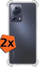 Nomfy Hoesje Geschikt voor Xiaomi 13 Lite Hoesje Shock Proof Cover Case Shockproof - Hoes Geschikt voor Xiaomi 13 Lite Hoes Siliconen Back Case - Transparant - 2 PACK