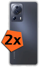 Nomfy Hoesje Geschikt voor Xiaomi 13 Lite Hoesje Siliconen Cover Case - Hoes Geschikt voor Xiaomi 13 Lite Hoes Back Case - 2-PACK - Transparant