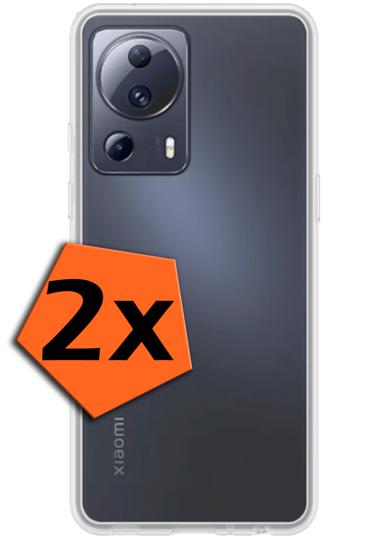 Nomfy Hoesje Geschikt voor Xiaomi 13 Lite Hoesje Siliconen Cover Case - Hoes Geschikt voor Xiaomi 13 Lite Hoes Back Case - 2-PACK - Transparant