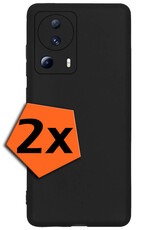Nomfy Xiaomi 13 Lite Hoesje Siliconen Case Back Cover - Xiaomi 13 Lite Hoes Cover Silicone - Zwart - 2X
