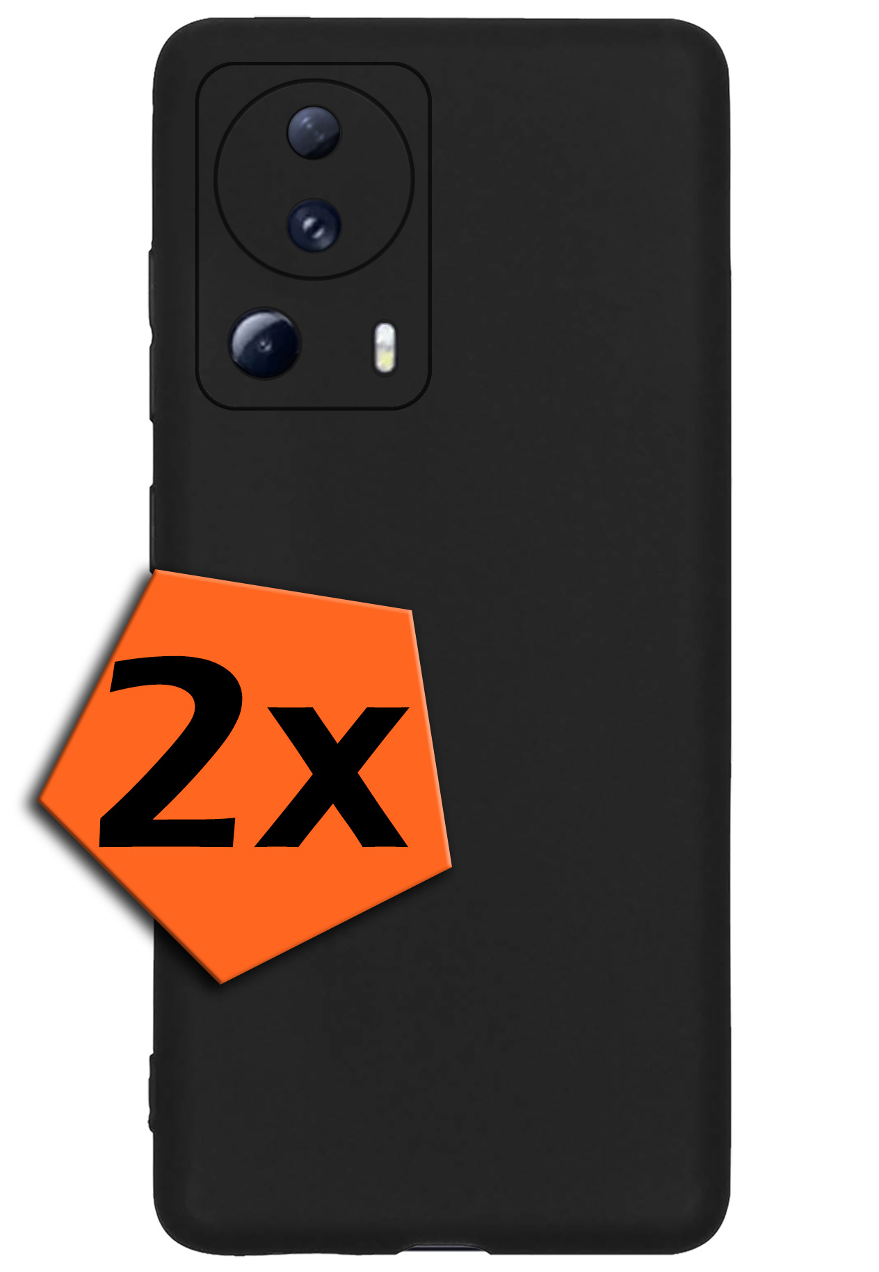 Nomfy Xiaomi 13 Lite Hoesje Siliconen Case Back Cover - Xiaomi 13 Lite Hoes Cover Silicone - Zwart - 2X