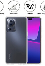 Nomfy Hoesje Geschikt voor Xiaomi 13 Lite Hoesje Siliconen Cover Case Met Screenprotector - Hoes Geschikt voor Xiaomi 13 Lite Hoes Back Case - Transparant