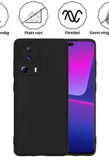 Nomfy Hoesje Geschikt voor Xiaomi 13 Lite Hoesje Siliconen Cover Case Met 2x Screenprotector - Hoes Geschikt voor Xiaomi 13 Lite Hoes Back Case - Zwart